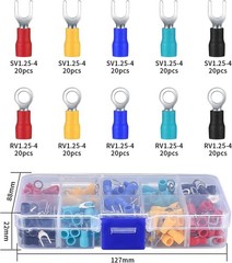 QOOSIKICC 200 Pcs Electrical Insulated Wire red, blue, yellow, grey, black