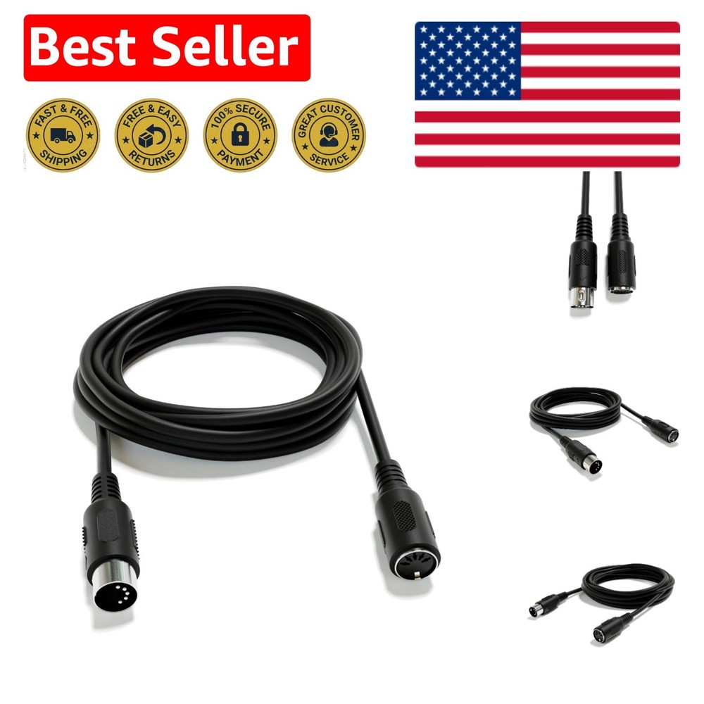 5 Pin DIN MIDI Audio Cable 300 cm – Male to Female High Speed Connectivity