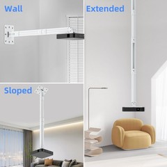 suptek 49inch Extended Mini Projector Ceiling Mount Adjustable 30-49in, White