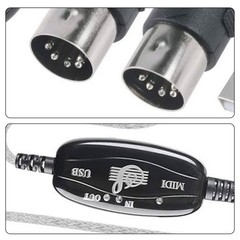 USB IN-OUT MIDI Interface Cable Converter to PC Music Keyboard Adapter Cord