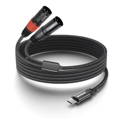 USB C to 2 XLR Male Stereo Power Amplifier Cable,USB Type C to Dual XLR Male