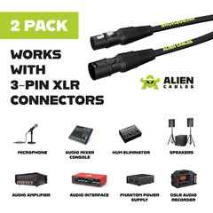 ALIEN CABLES – STARQUAD XLR MICROPHONE CABLE – 10 FOOT – 2 PACK