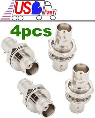Shure BNC to BNC Female Connectors Heavy Duty Panel Mount Set of 4, Lot4pack/pcs
