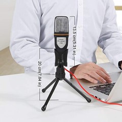 3.5mm Condenser Microphone Tripod Stand Mic for Studio Recording PC Laptop Game