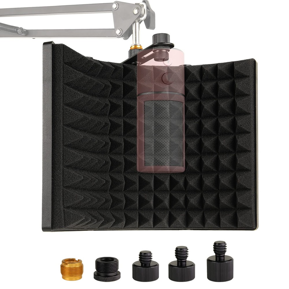 Microphone Isolation Shield, Foldable Mic Sound Absorbing Foam for Condenser …