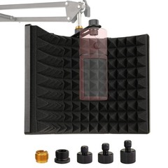 Microphone Isolation Shield, Foldable Mic Sound Absorbing Foam for Condenser …