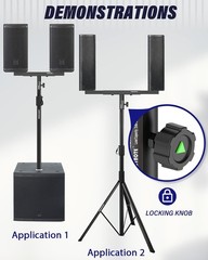 Set of 2 Dual Speaker Mount Bar Mounting Fork Bracket Speaker Pole Width Adjusta