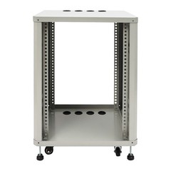 15U Component Rack Cabinet DJ Equipment Cabinet for Audio Video w/ Feet&Wheels
