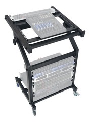 Rockville RLM9U 10U + 9U Rolling Rack w/ Mounting Crossbars For Studio/Stage/Pro