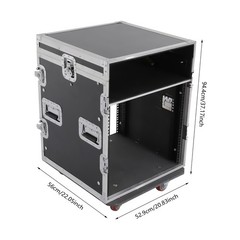 14U PA DJ Rack Case with Wheels & Brakes 330LBS Road Flight Case 19 Inch NEW