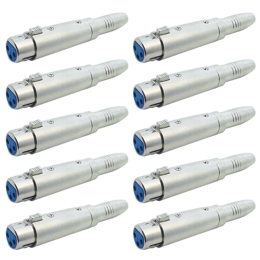 10 Pcs XLR 3 Pin Female to 6.35mm 1/4″ Female Stereo Audio Mic Adapter Converter