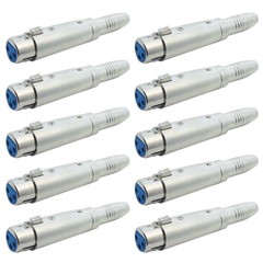 10 Pcs XLR 3 Pin Female to 6.35mm 1/4″ Female Stereo Audio Mic Adapter Converter