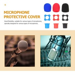 5Sets Durable Microphone Sleeve Covers Assorted Colors with Anti-Skid Protection