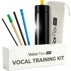 VoiceFlexPro Vocal Trainer for Singing – Portable, Bamboo, Black, Cyan