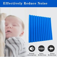 12 Pack 1″ X 12″X 12″Blue Acoustic Foam Panels Sound Proof Foam Panels for Walls