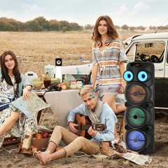 Triple 8” Portable Bluetooth Rechargeable Party Speaker AUX/TF/USB/FM/TWS w/Mic