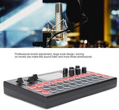 Audio Interface DJ Mixer Sound Card V8, REMALL Podcast Mixer Sound Effects Board