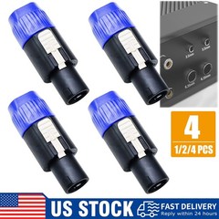 1/4x Speakon to 1/4″ Inch Connector Plug Pro Speak-On Male to 1/4 Female Adapter