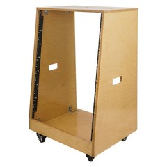 Sound Town DIY Slanted 16U Studio Rack, Plywood, Golden Oak (SDRK-16T)