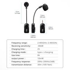 EBJ 2.4G Wireless Headset Mic and Handheld Mic 2 in 1, 30m Stable Transmissio…