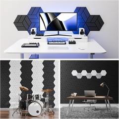 12 Pack Soundproof Foam Panels Noise Reduction Acoustic Panels Self-Adhesive Pad