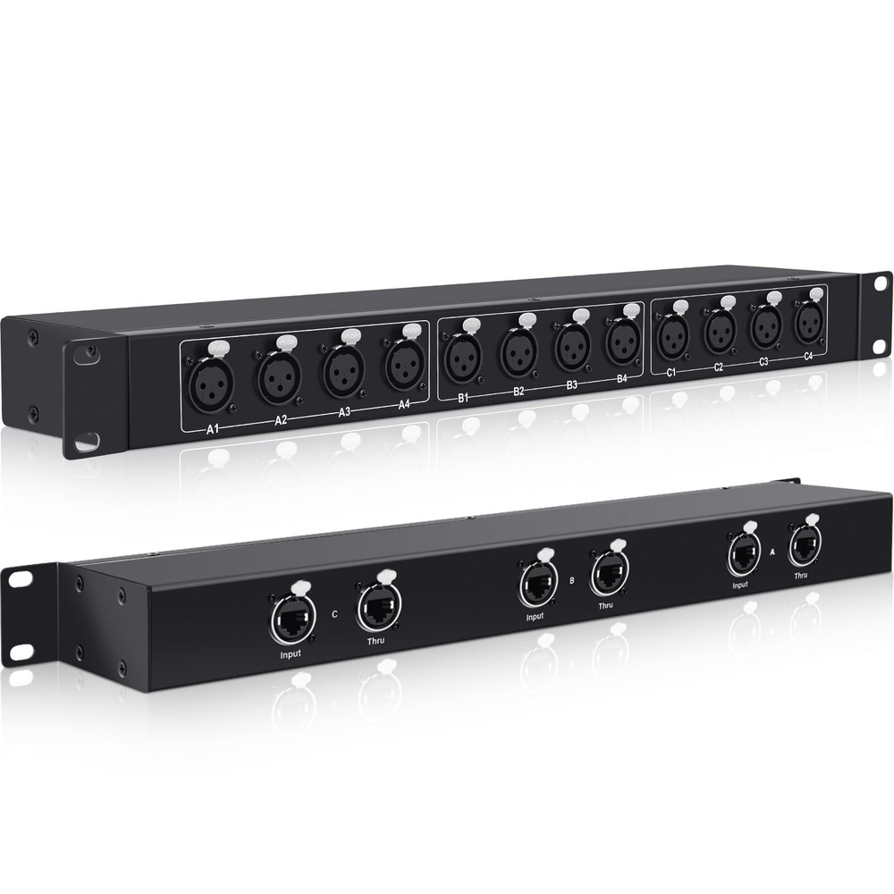 Saysurey XLR Balanced Patchbay XLR Stage Box 12 Channel 3 Pin Multi Network