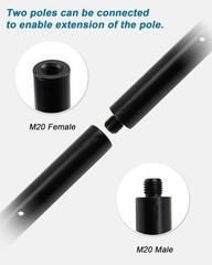 Vondynote 16 inch Extended Pole Subwoofer Pole M20 Speaker Mount Pole with 35…