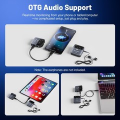 MELONARE Portable Wireless in Ear Monitor System w/ 4 Receivers, Mono/Stereo …