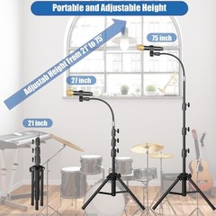 Microphone Stand For singing Most Mic, 75″ gooseneck, Black