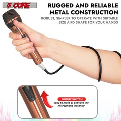 5Core Microphone Pro Neodymium Dynamic Mic XLR Audio Cardiod Karaoke w/ Mic Clip