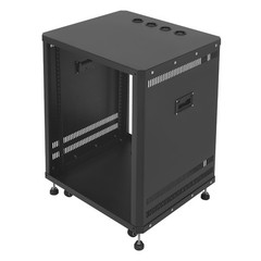 19″ 15U Component Rack Rolling Cabinet DJ Equipment Cabinet for Audio Video