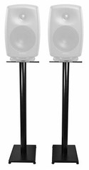 Pair Rockville 37” Black Steel Speaker Stands For Genelec 8040B Monitors
