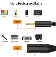 9ft XLR 3pin Female to 3.5mm 1/8″ TRS Male Cable Audio Adapter Microphone Cable