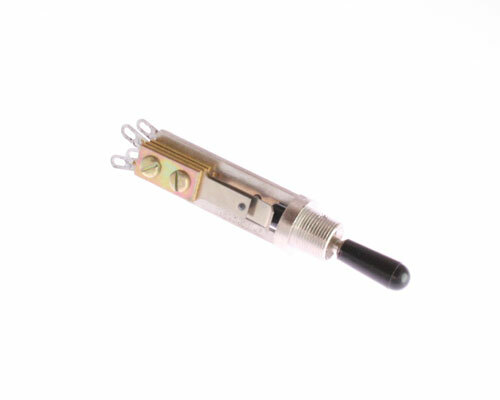 1x 13034L Switchcraft 3-position Locking Lever Switch with Black Knob Actuator