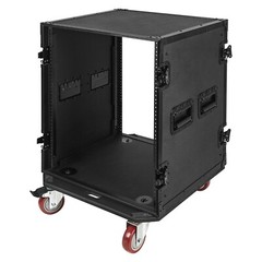Sound Town Black Series 14U Plywood Rack/Road Case w/ 21” Depth (STRC-B14UW)