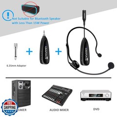 KIMAFUN Wireless Microphone System, 2.4G Wireless Headset and Lavalier Lapel