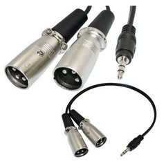 1/8″ 3.5mm Male Plug Stereo TRS Audio To Dual 2 3pin XLR Male Cable 30cm 1 Ft