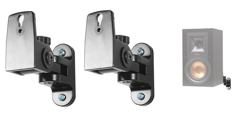 Pair Hidden Wall Mount Swivel Brackets For Klipsch R-14M Bookshelf Speakers