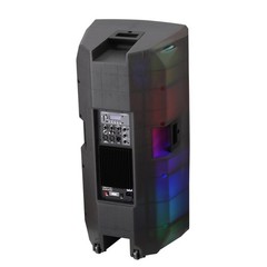 Powerful Dual 15″ Transparent Bluetooth Party Speaker with RGB Lights & UHF Mic
