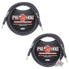 Pig Hog 10ft Instrument Cable 1/4 – 1/4 Inch Straight Black – PH10 – 2 Units