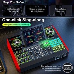 Podcast Equipment Bundle with Live Sound Card Audio Mixer, 3.5mm Condenser Mi…