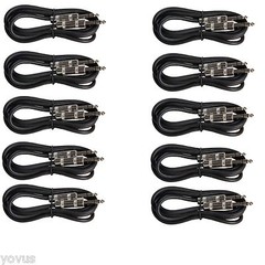 10 PACK 6 ft foot STEREO TRS 1/4 TO 1/4 MALE 6.3MM PA CORD PRO AUDIO PATCH CABLE