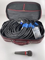 Audio Technica ATM41a Microphone And 5 Studio Monitor Power Plus Cables Lot