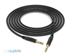 Mogami 2524 Instrument Cable | Neutrik Gold 1/4″ TS | Green Boots | 35 Feet