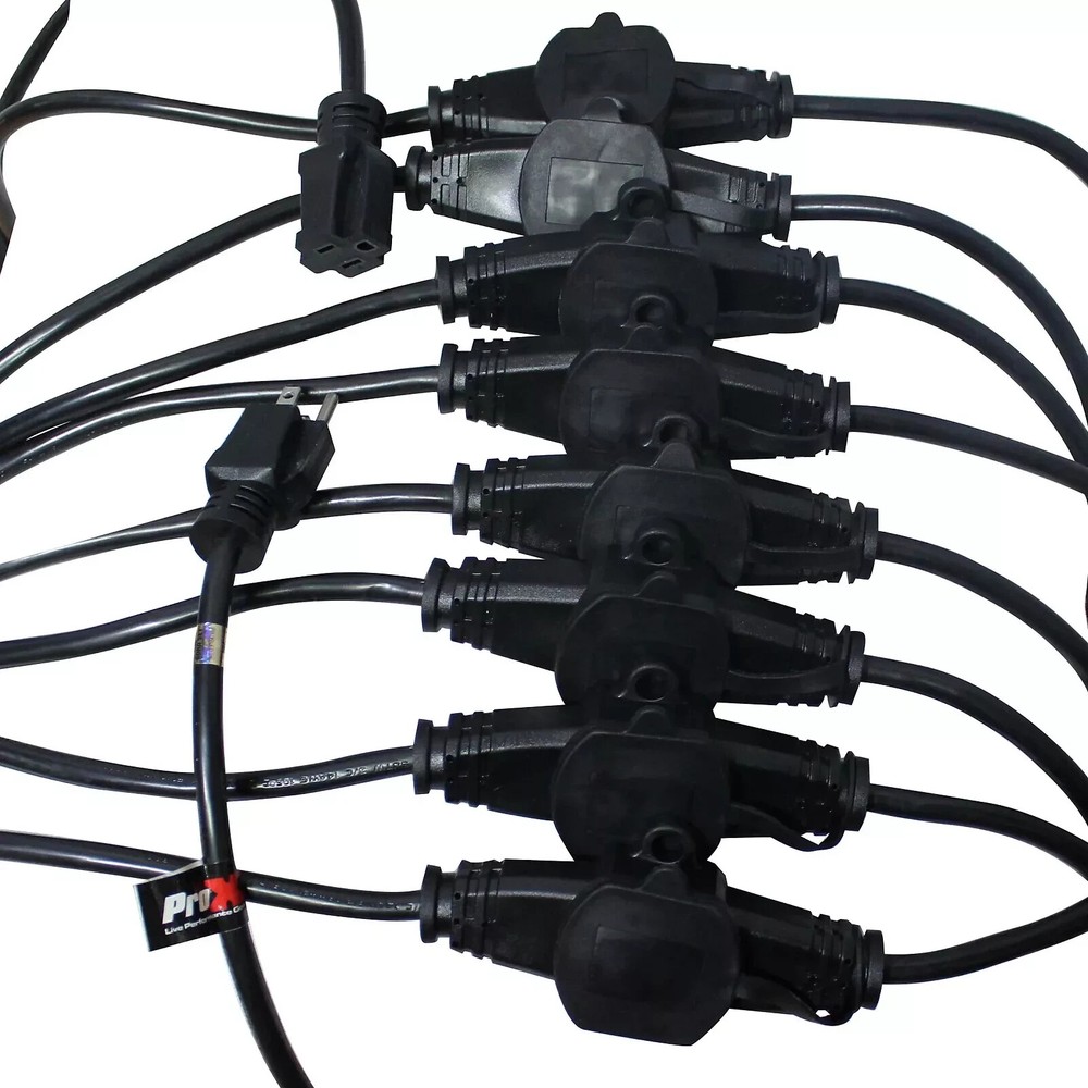 ProX 52 ft lighting Stage Power Multi-Outlet Stringer AC 3Prong Outlets 14 AWG