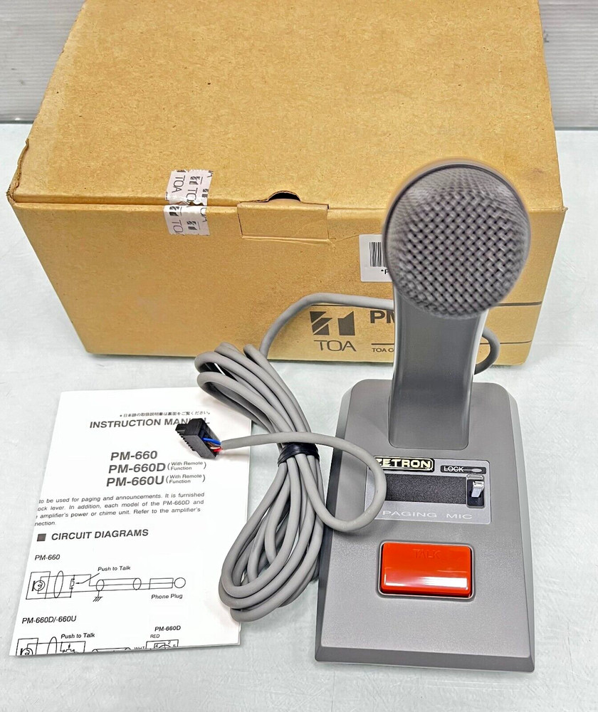 7 Pcs TOA Electronics PM-660U Desktop Paging Moving Coil Microphone, JAPAN