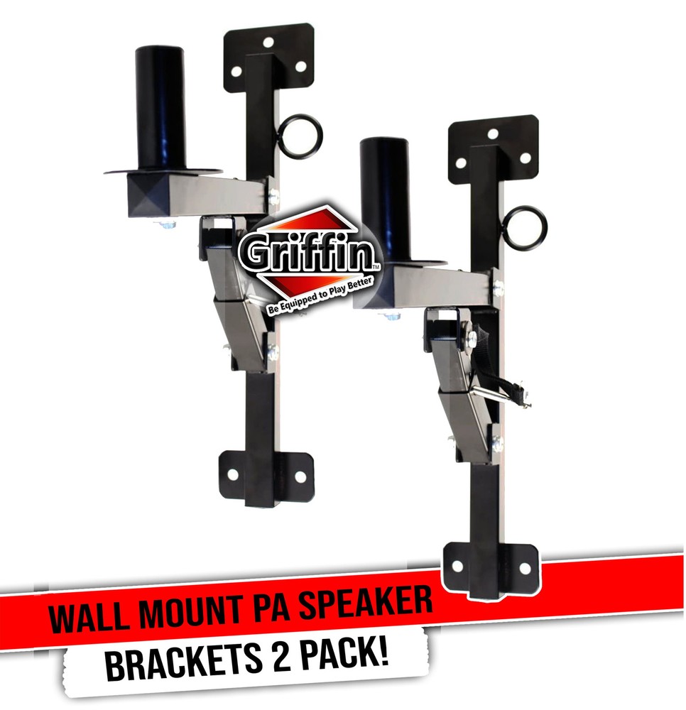 Premium PA Speakers Wall Mount Brackets By GRIFFIN | Set Of 2 Steel Pro-Audio