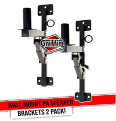 Premium PA Speakers Wall Mount Brackets By GRIFFIN | Set Of 2 Steel Pro-Audio