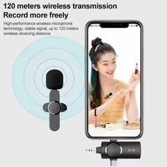 3in1 Wireless Lavalier Microphone For iPhone/Android Mini Lapel Mic Recording US