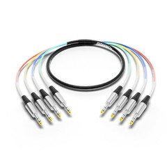 proreck Snake Cable 4-Channel 6ft Shielded Audio Cable 1/4“ TRS to 1/4“ TRS